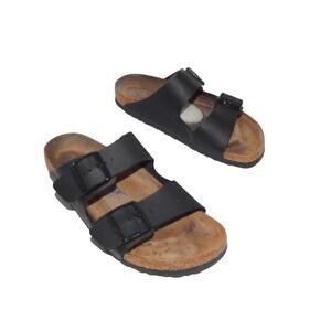 Birkenstock Women Black Leather Sandal Size ~ 39 8